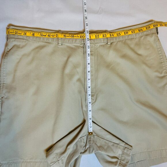 Lands' End Mens Shorts Size 38 Beige Denim Slash and Back Button Pockets - Picture 7 of 8